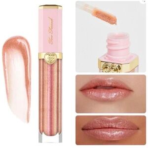 Rare Too Faced Rich & Dazzling High Shine Sparkling Lip Gloss in Sunset Crush